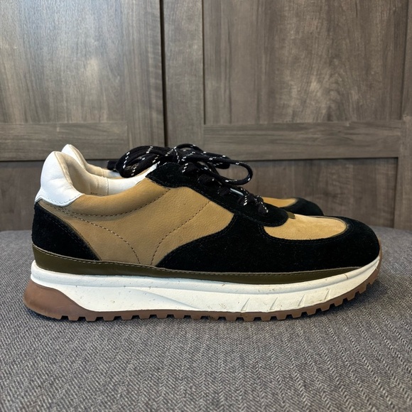 Madewell Kickoff Trainer Sneakers size 10 Suede and Leather Black and Camel Tan - Picture 5 of 12